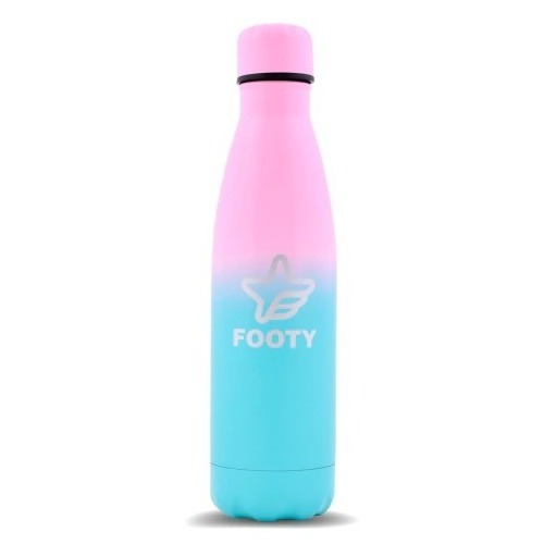 Botella Termica Infantil Footy Rosa Con Stickers