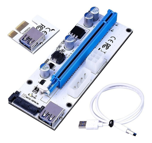 Riser Pcie 16x Last Edition White Ver 008s Molex Sata 6 Pin