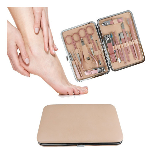 Set Manicura Pedicura Acero Inoxidable 18 Piezas Pies Manos