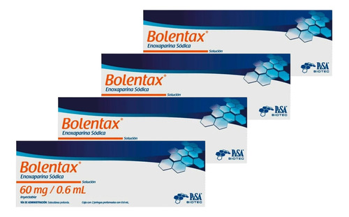 4 Cajas Bolentax Enoxaparina Sódica 60 Mg/0.6 Ml Inyectable