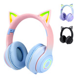 Audífonos Gamer Con Luz Rgb Auriculares De Gato Orejas Niños