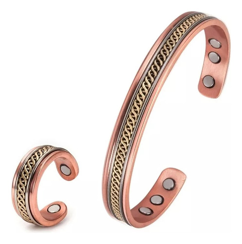 Pulseira Magnética Lucke Red Copper Vintage Ring