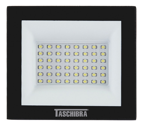 Refletor Branco Tr Led 50w Luz Verde P/ Jardim Area Externa