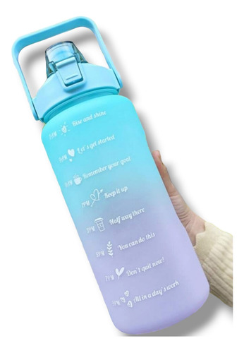 Botella Motivacional Botellon 2 Litros Degrade  Agua Medidor