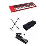 Teclado Roland Xps30 Rd Vermelho + Capa + Suporte + Sustain