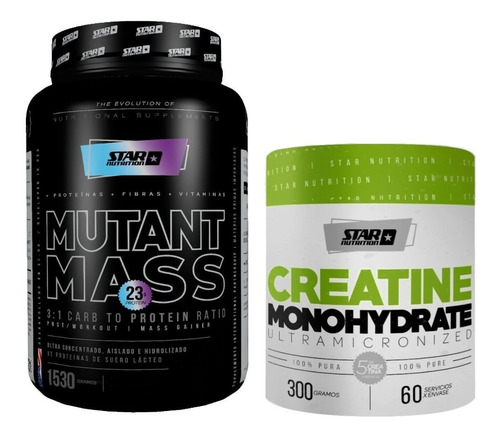 Mutant Mass 1.5kg Y Creatina Pura 300 Gr Star Nutrition