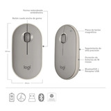 Mouse Wireless Bluetooth Logitech Pebble M350 Grey Milk Color Marrón
