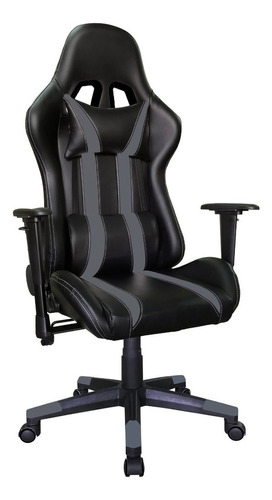 Silla Gamer Pc Sillon Gamer Escritorio Computadora Razer Color Negro/gris Material Del Tapizado Cuero Sintético