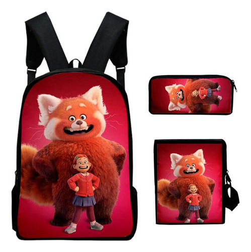 Mochila Turning Red Mochila De Cosplay De Panda Rojo De 3 Pi