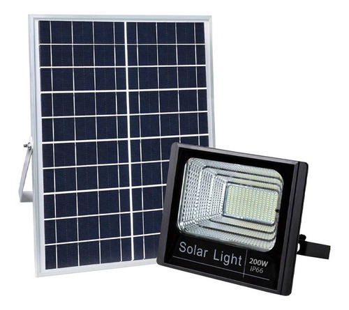 Foco Solar Led De 200w Con Panel Solar Y Control