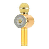 Microfone Tomate Mt 1035 Karaokê Omnidirecional Cor Dourado