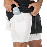 Gimnasio Short Con Licra Deportiva 2 En 1 Hombre Correr