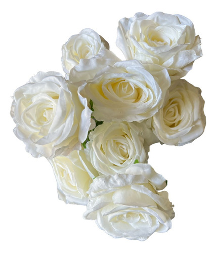 Buquê Rosa Artificial Grande Tecido Cores Variadas De 9 Flor