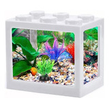 Mini Pecera Para Pez Beta Kit Completo Acuario Con Luz Blanco