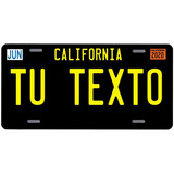 Placas Auto Metalicas Personalizadas California Negra