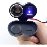 Tomada 12v E 5v Carrega Celular Gps Usb Para Moto Led