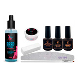 Kit Banho De Gel Profissional Manicure Unhas Acrigel E Fibra