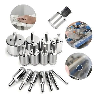 15pzs Broca Diamantada Corte Azulejo Cristal Cerámica Mármol