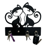 Porta Chaves Parede Suporte Decorativo Chaveiro Gato Preto