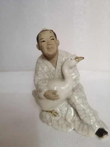 Estatua Figura China Antigua 1900 Shiwan Mudman Calidad