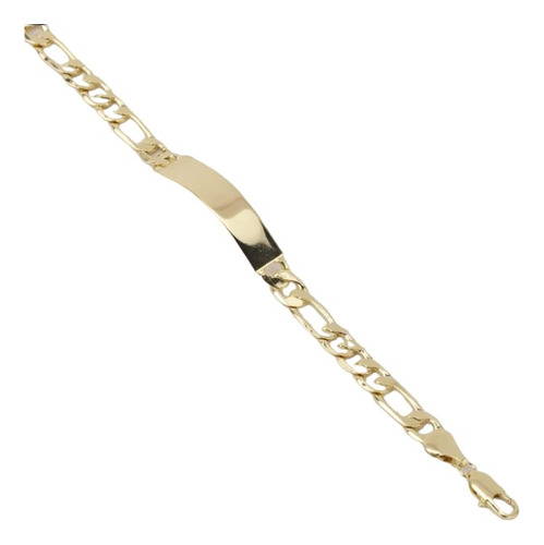 Pulsera Hombre Oro Laminado 14k Brazalete Con Placa 21cm