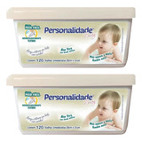 Kit C2 Toalhas Umedecidas C120 Pote  Personalidade Baby