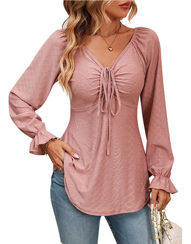 S Blusa Dama Casual Elegantes Manga Larga Blusas De Mujer