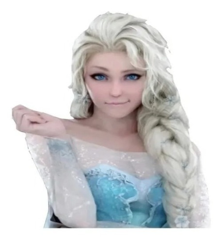 Peluca Frozen Elsa Cotillon Fiesta Disfraz