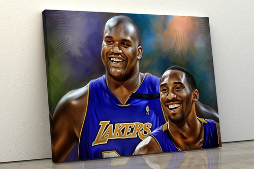 Lindo Quadro Canvas Shaquille O'neil Kobe Bryant Decoração