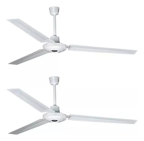 2 Pack Ventilador De Techo 56  Industrial Metálico 3 Aspas 