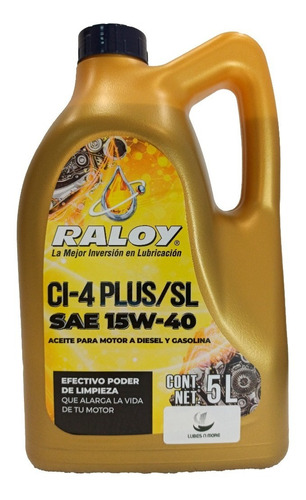 Aceite Raloy D Power 15w40 Diesel Gasolina Ci4 Plus / Sl 5l