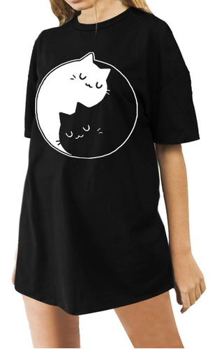 Remeron Gatitos Mujer Gatos Graciosos Yin Y Yang Remera