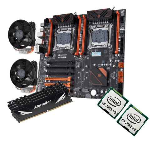 Kit Servidor Dual Xeon X99 F8d Plus E5 2683 V3 64gb 2133mhz