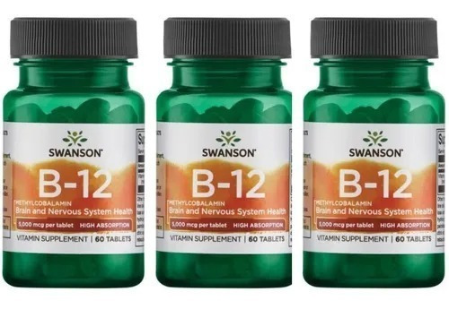 Vitamina B12 Sublingual Methylcobalamin Pack 3x Ultra5000mcg