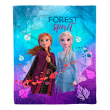 Cobertor Frazada Serenity Disney - Providencia Color Multicolor Diseño De La Tela Frozen Forest