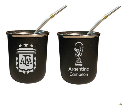 Mate Termico Argentina Campeon Clubes Futbol Grabado Laser