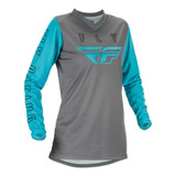 Traje De Motocross Enduro Mujer Marca Fly Racing Color Gris