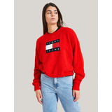 Sweater Relaxed Center Flag Rojo Tommy Jeans