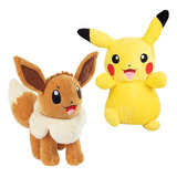 Pokémon De 8 Pulgadas, Eevee Y Pikachu, Juguetes De Peluche