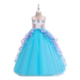 Vestido De Fiesta Para Niñas Princesa Unicornio   