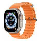 Pulseira Oceano Para Apple Watch Série 8 Ultra 49mm 42/44/45 Cor Laranja 42/44/45/49