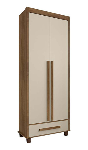 Roupeiro Pequeno 85cm Solteiro 2 Porta Dubai Cinamomo/off Wh