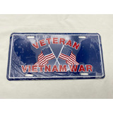 Placa Veteran Vietnam War Azul