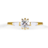 Anel Noivado Casamento Solitário Ouro 18k Diamante 25 Pontos