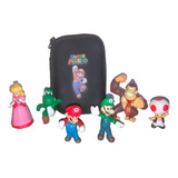 Set De 6 Figuras Super Mario Bros 4-7 Cm Con Bolso De Regalo