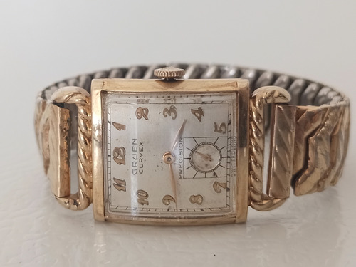 Raro Reloj Gruen Curvex Precisión De 1950 Cuerda Chapa Oro