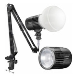 Luz Led Godox Litemons Lc30d + Soft E Suporte Bancada Mesa Cor Da Estrutura Preto Cor Da Luz Branco-frio 110v/220v