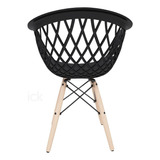 Cadeira Web - Plastico Em Preta/branca Cor Preto