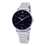 Reloj Casio Ltp-vt01d-1budf Mujer 100% Original Color De La Correa Plateado Color Del Bisel Plateado Color Del Fondo Negro