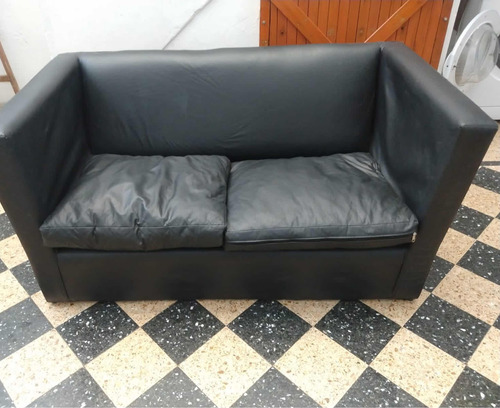 Sillón Eco Cuero 2 Cuerpos Negro